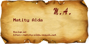 Matity Alda névjegykártya